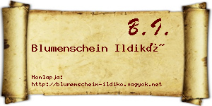 Blumenschein Ildikó névjegykártya
