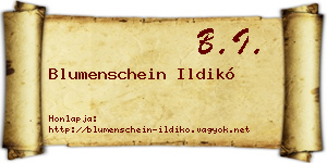 Blumenschein Ildikó névjegykártya